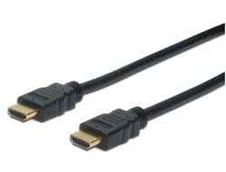 DIGITUS HDMI High Speed mit Ethernet Anschlusskabelzu HDMI männlich - 1 m - Dreifachisolierung - Schwarz