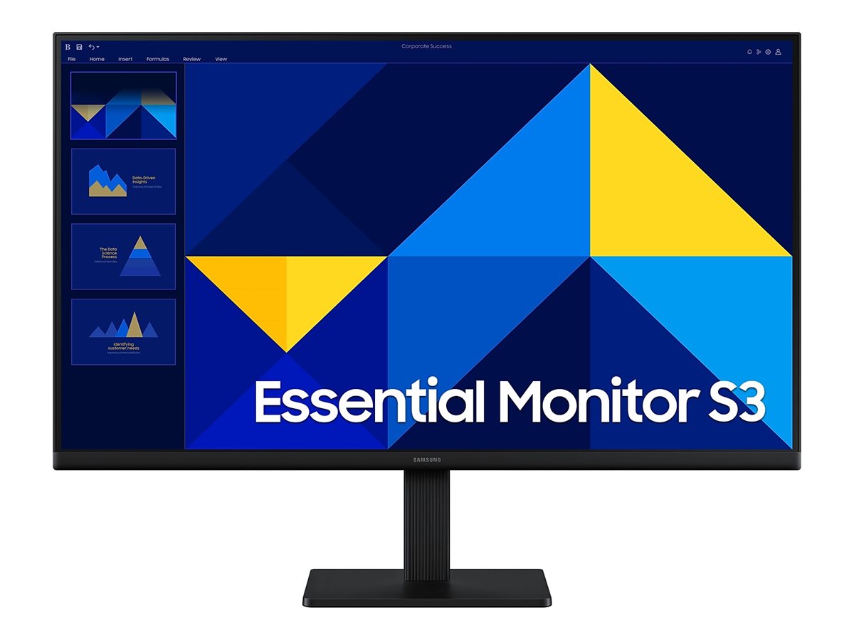 Samsung Essential S3 S27D304GAU - S30GD Series - LED-Monitor - 68.6 cm (27")1920 x 1080 Full HD (1080p) @ 100 Hz - IPS - 250 cd/m² - 1000:1 - 5 ms - HDMI - VGA - Schwarz