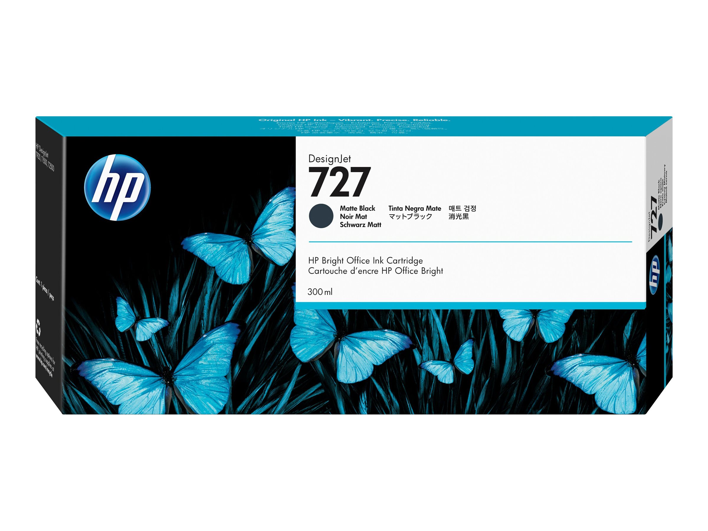 HP 727 - 300 ml - mit hoher Kapazität - mattschwarzoriginal - DesignJet - Tintenpatrone - für DesignJet T1500 - T1530 - T2500 - T2530 - T920 - T930