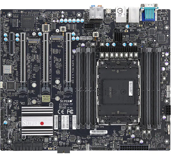 Supermicro MBD-X13SRA-TF, Intel, LGA 4677 (Socket E), Intel® Xeon® W, DDR5-SDRAM, 2 TB, DIMM2.000 GB - DDR5 - DIMM - SATA 6 GB/s - Lan - SATA - PCI