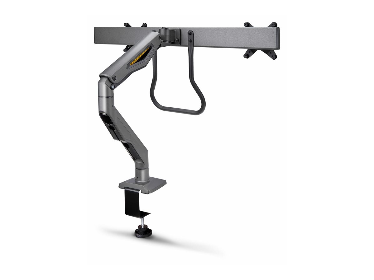 StarTech.com Desk Mount Dual Monitor Arm w/ Crossbar, Up To 27" Displays - Befestigungskit - artikulierender, mechanischer Feder - für 2 LCD-Displays - Kunststoff, Stahl - Schwarz - Bildschirmgröße: 4