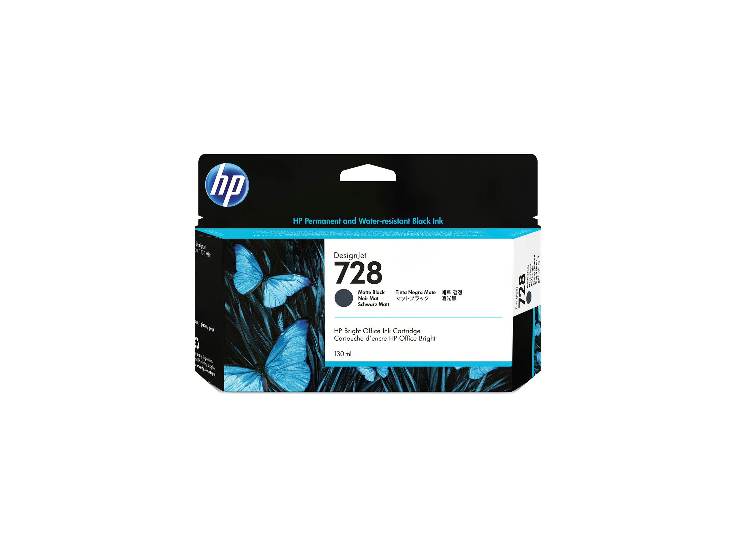 HP 728 - 130 ml - mattschwarz - original - DesignJetTintenpatrone - für DesignJet T730 - T830