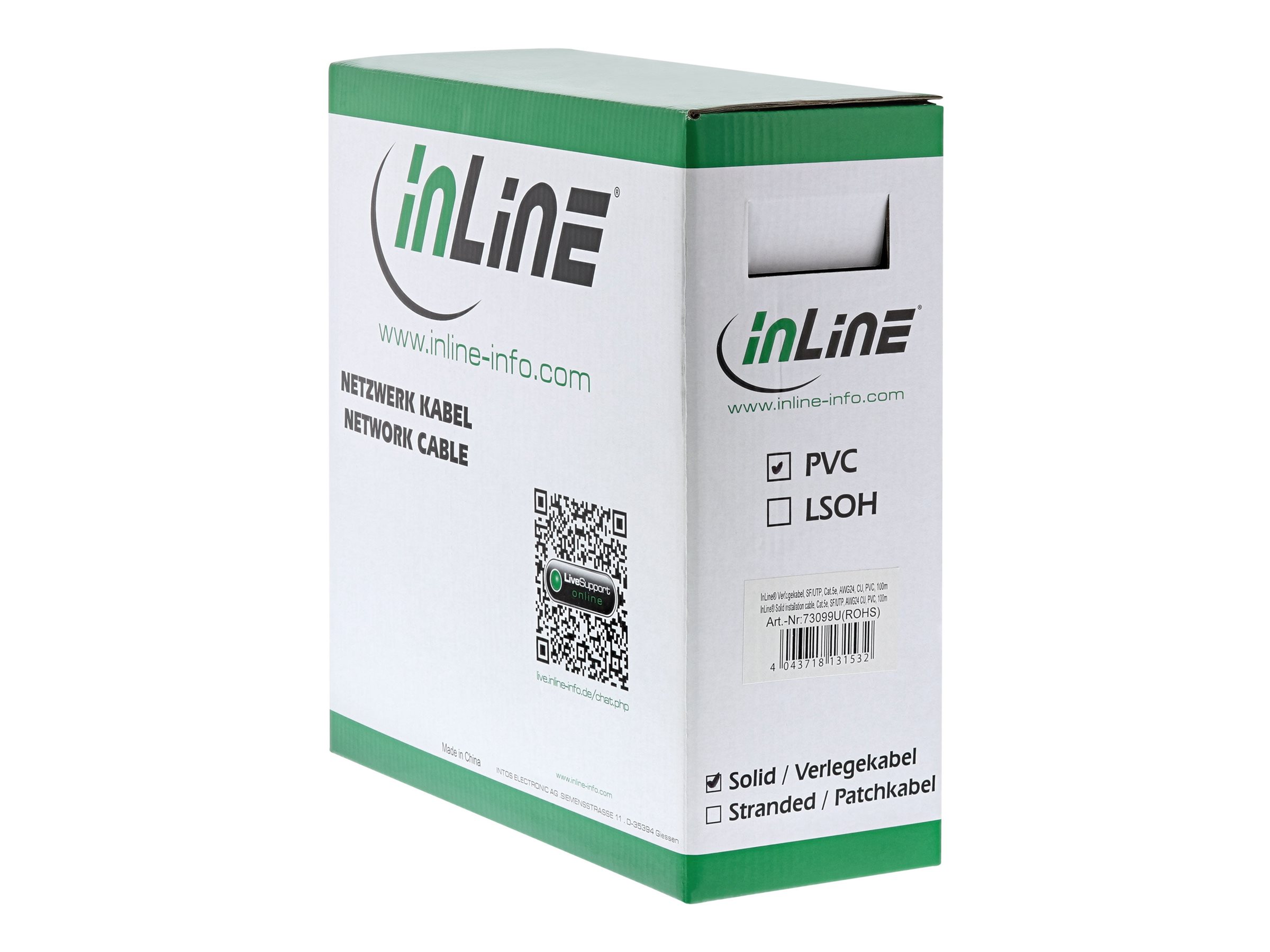 InLine Verlegekabel - SF/UTP - Cat.5e - AWG24 CU - halogenfrei - 300mhalogenfrei - robust