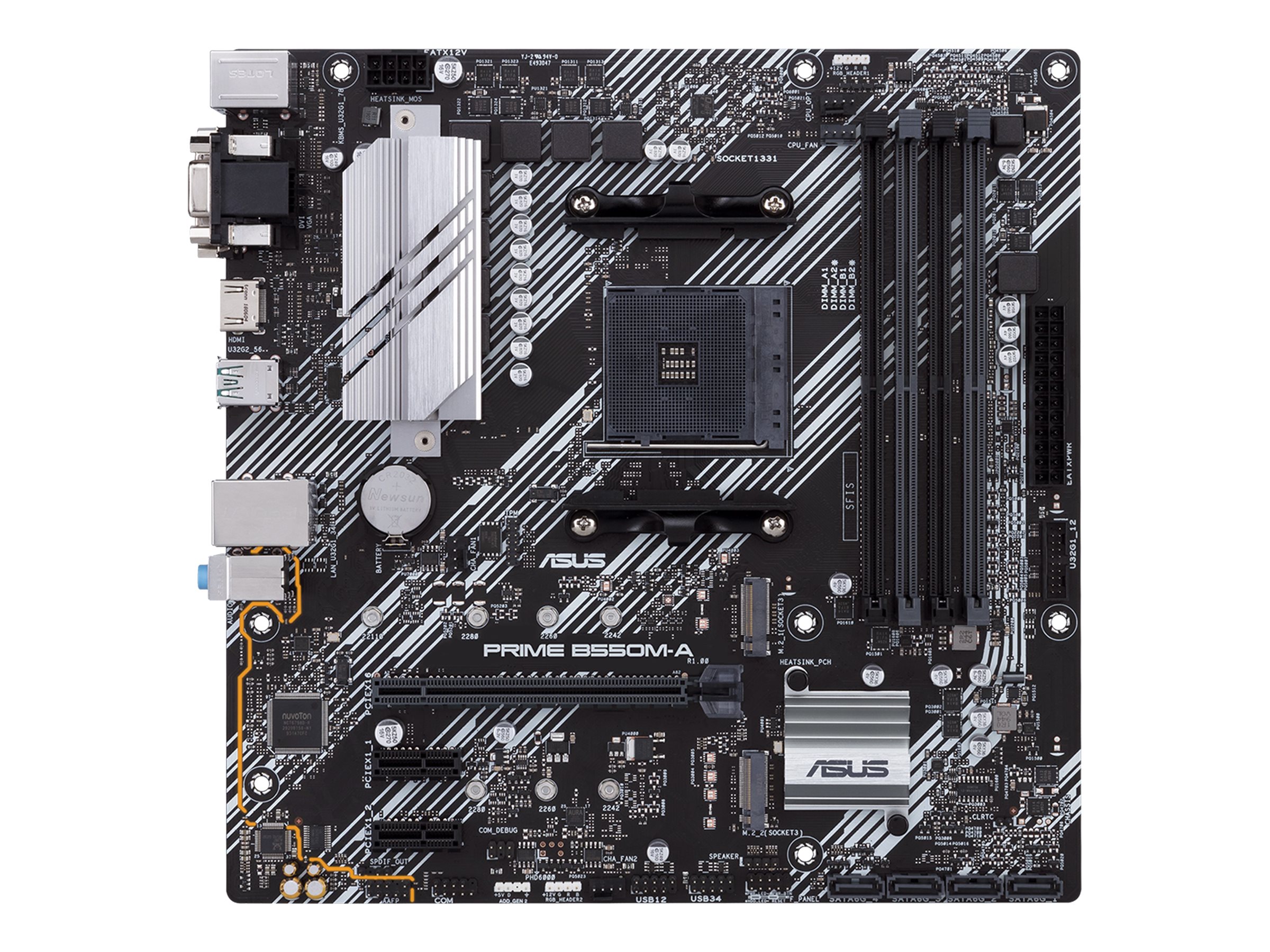ASUS PRIME B550M-A - Motherboard - micro ATX - Socket AM4 - AMD B550 Chipsatz - USB 3.2 Gen 1, USB 3.2 Gen 2 - Gigabit LAN - Onboard-Grafik (CPU erforderlich)HD Audio (8-Kanal)