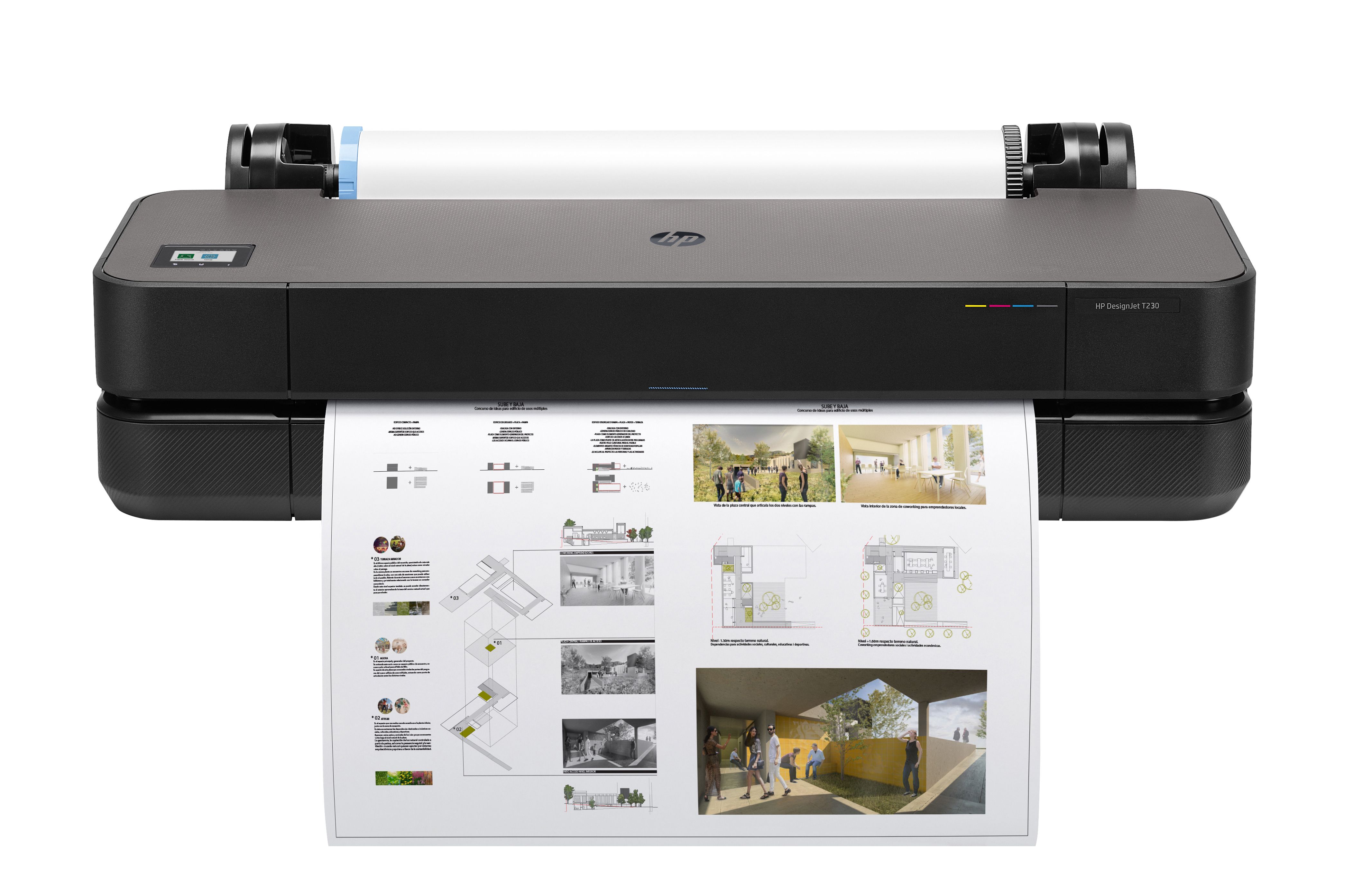 HP Designjet T230 24-Zoll-Drucker, Thermal Inkjet, 2400 x 1200 DPI, JPEG, URF, Schwarz, Cyan, Magenta, Gelb, 2400 x 1200 DPI, 0,1%DesignJet T230 24-Zoll-Drucker