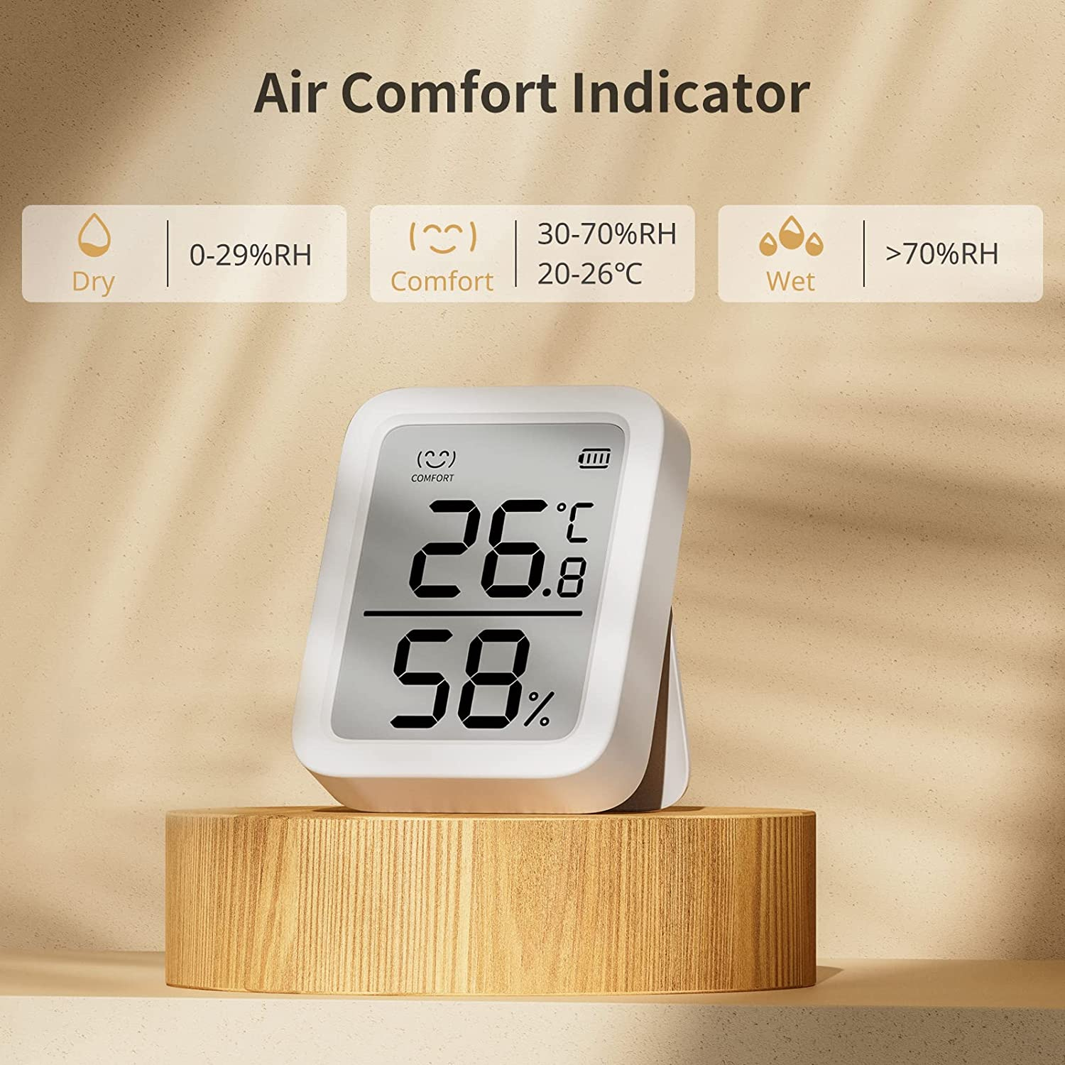 Switchbot Meter Plus, Drinnen, Temperatur- & Feuchtigkeitssensor, Freistehend, Kabellos, -20 - 80 °C, 0 - 99%