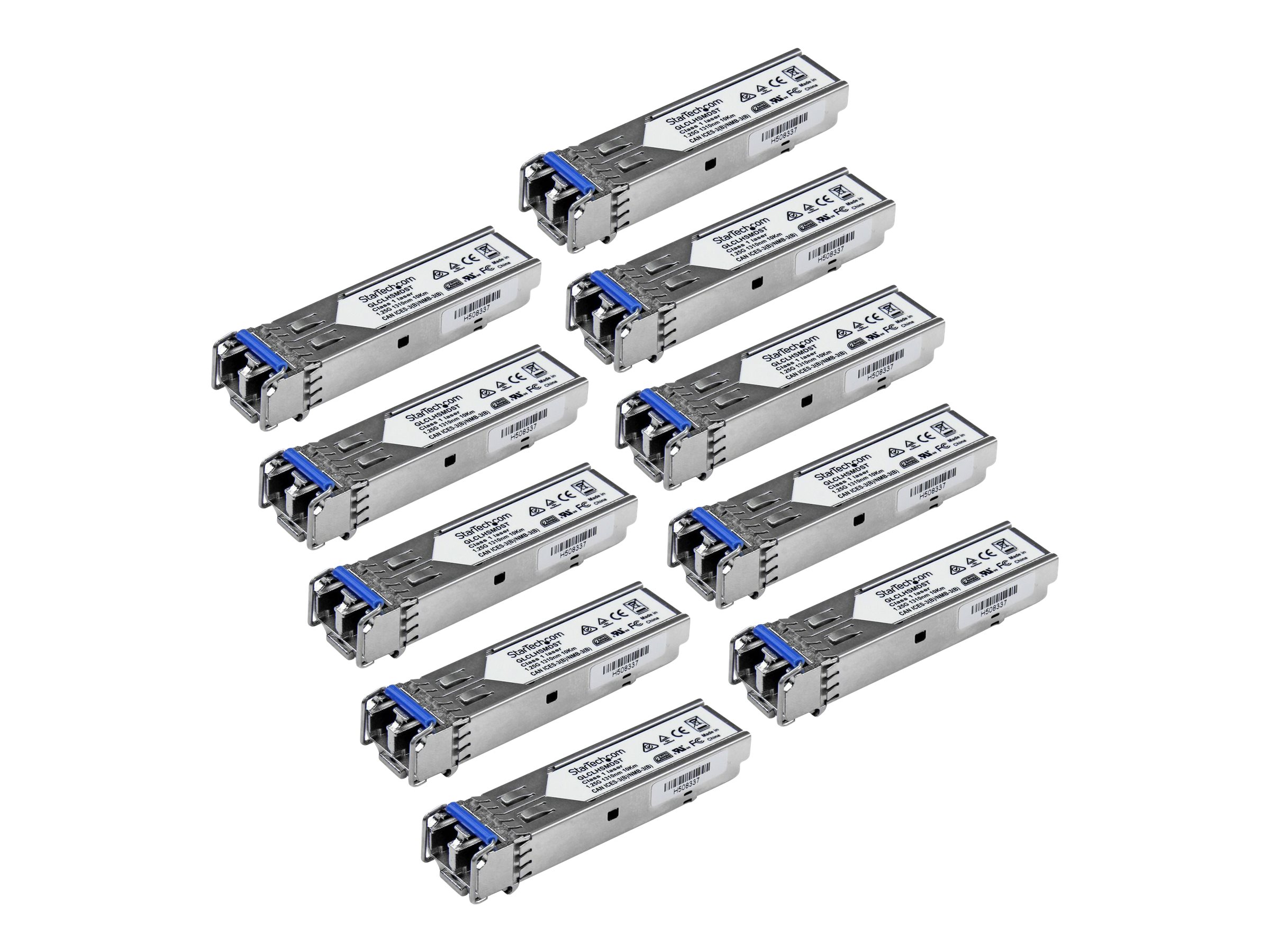 StarTech.com Startech Gigabit LWL SFP Transceiver Modul - Cisco GLC-LH-SMD kompatibel - SM/MM LC - 10km/550m - Mini GBIC 10er Pack - 1000Base-LX/LH - SFP (Mini-GBIC)--Transceiver-Modul (gleichwertig m