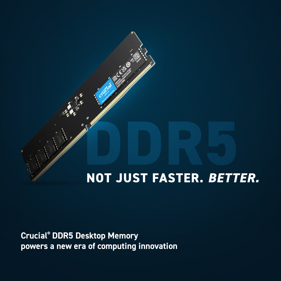 Crucial DDR5 - Kit - 32 GB: 2 x 16 GB - DIMM288-PIN - 4800 MT/s / PC5-38400 - CL40 - 1.1 V - ungepuffert - non-ECC