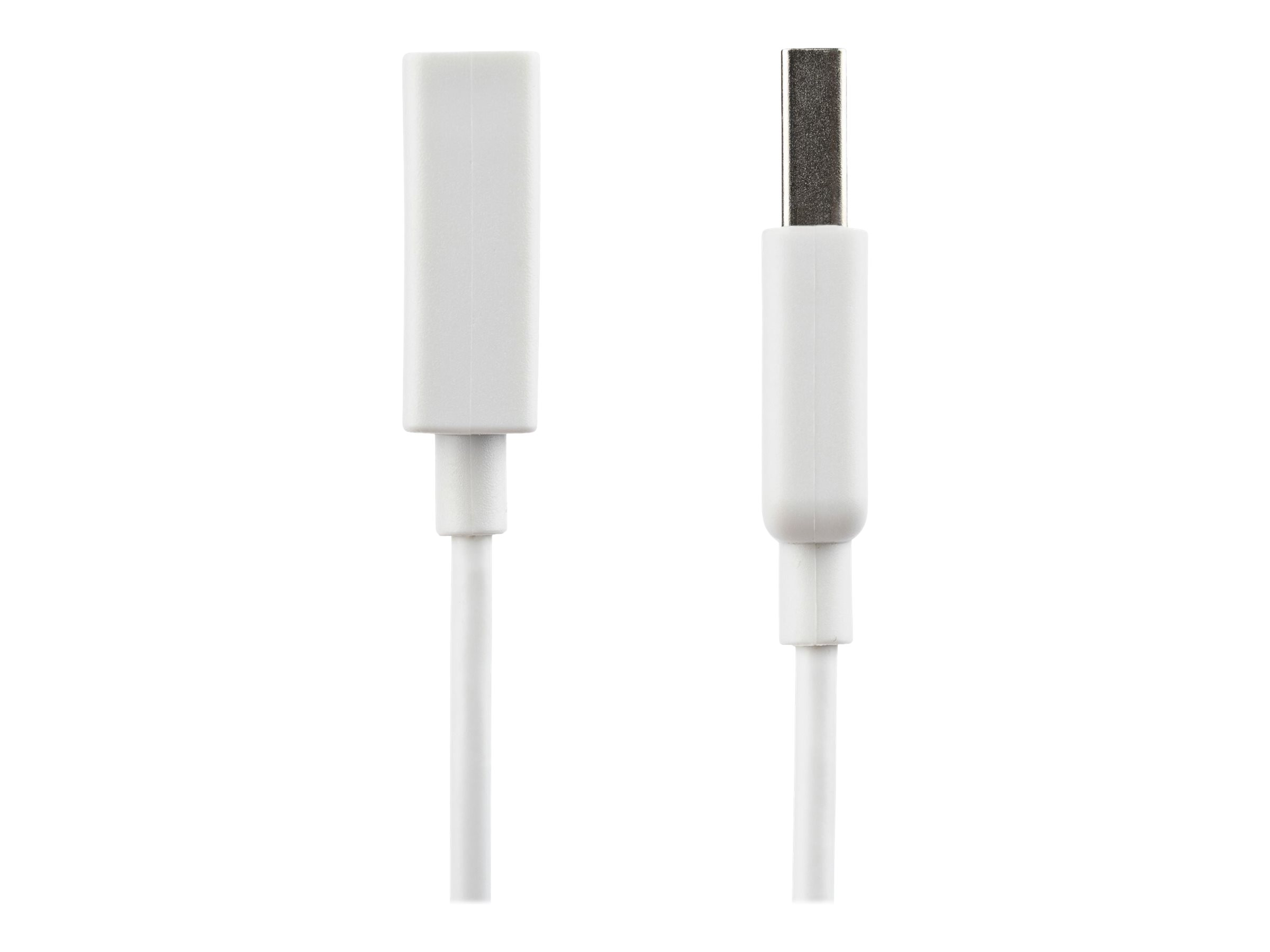 StarTech.com 1m USB 2.0 Verlängerungskabel A auf A - Stecker/Buchse - Weiß - USB A (St)auf USB A (Bu) Verlängerung - USB-Verlängerungskabel - USB (W) zu USB (M) - USB 2.0 - 1 m - geformt - weiß - für