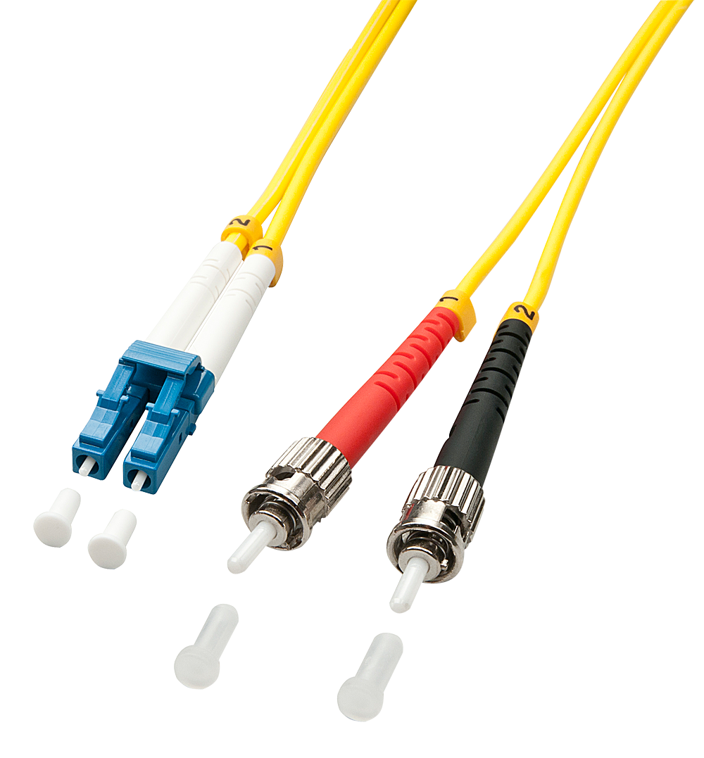 Lindy Patch-Kabel - ST Einzelmodus (M) zu LC Single-Modus (M)2 m - 2 m - Glasfaser - Duplex - 9/125 Mikrometer - OS2 - halogenfrei
