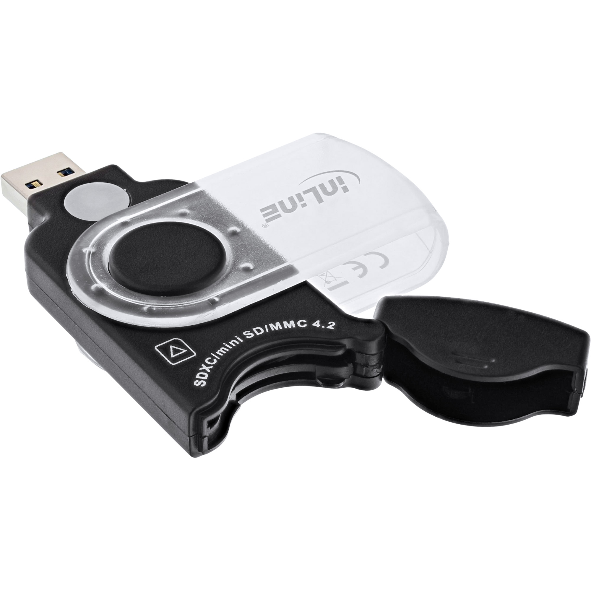 InLine Mobile Card Reader USB 3.2 - für SD/SDHC/SDXC - microSDRS-MMC - MMCmobile - microSD - MMCplus - SDHC - microSDHC - SDXC - microSDXC) - USB 3.0