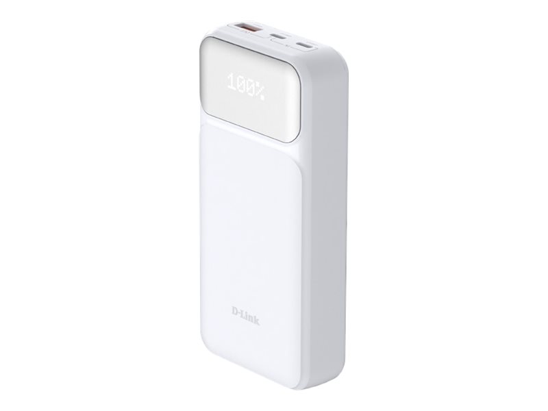 D-Link DPP-201 - Powerbank - 20000 mAh - 65 Watt - PD 3.0, QC 3.0, PD 2.0, QC 2.0 - 3 Ausgabeanschlussstellen (USB Typ A, 2 x USB-C)20000mAh Power Bank - 144 x 69 x 29 mm