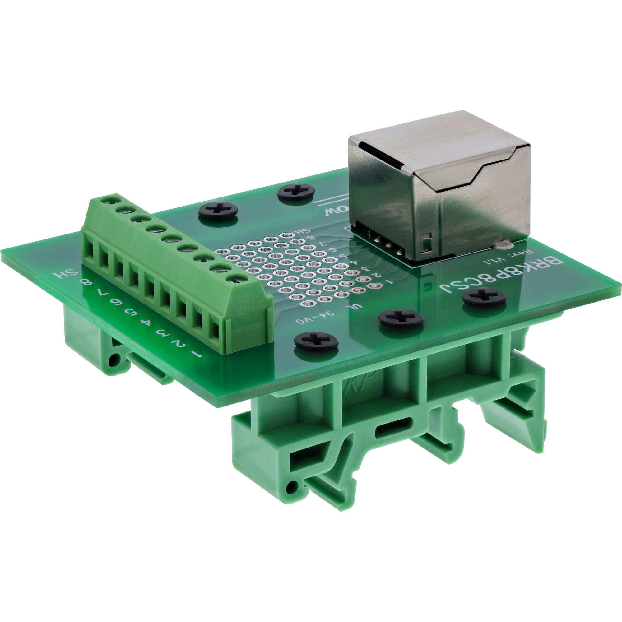 InLine Terminalblock - RJ45 Buchse - gerade - für HutschieneEthernet