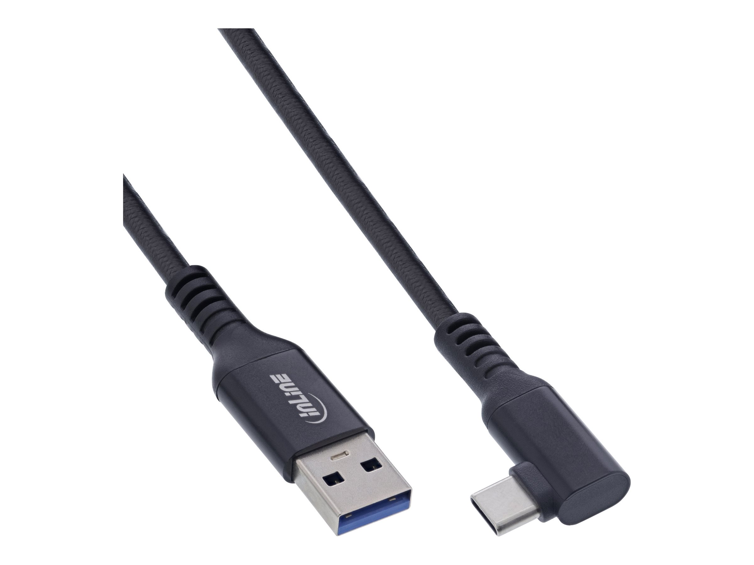 InLine USB 3.2 Gen.1 Kabel - USB-C St gewinkelt - USB-A St für VR - schwarz - 5mgewinkelt - USB 3.2 Gen 1 - 20 V - 3 A - 5 m - up to 5 Gbps data transfer rate - braided - Schwarz