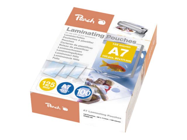 Peach 125 Mikron - 100er-Pack - A7 (74 x 105mm) Taschen für Laminierung