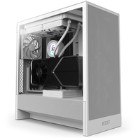 NZXT H series H5 Flow - Mid tower - E-ATX - Seitenteil mit Fenster (gehärtetes Glas)keine Spannungsversorgung - weiß - USB/Audio
