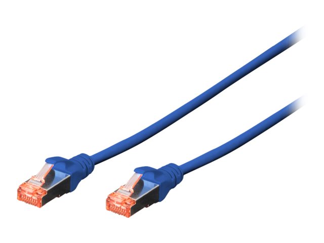 DIGITUS CAT 6 S/FTP Patchkabel, 10 Stückzu RJ-45 (M) - 5 m - SFTP - PiMF - CAT 6e - IEEE 802.3 - halogenfrei - geformt - ohne Haken - Blau (Packung mit 10)