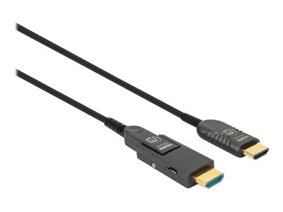 Manhattan HDMI to Micro HDMI Plenum-Rated Cable, 4K@60Hz (Premium High Speed)50m - Active - Detachable HDMI Male (Type A) - Male to Male - Black - Gold Plated Contacts -  - Polybag - Highspeed - Kit H