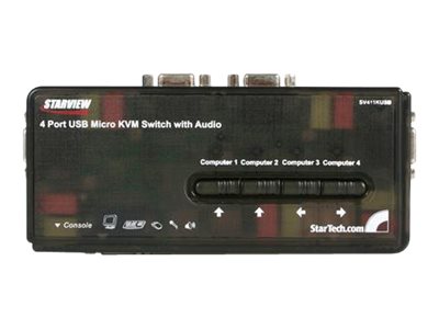 StarTech.com 4 Port VGA / USB KVM Switch inkl.Kabel und Audio - 4-fach VGA Desktop Umschalter - KVM-/Audio-Switch - 4 x KVM/Audio - 1 lokaler Benutzer - Desktop