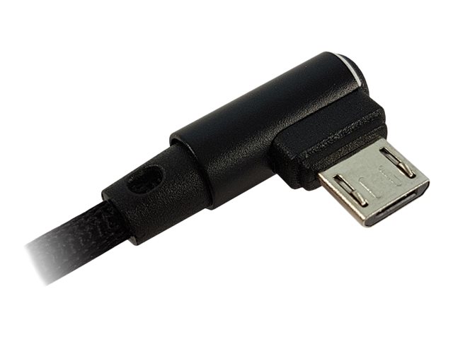 LC-Power USB-Kabel - USB (M) zu Micro-USB Typ B (M)gewinkelt - 2 A - 1 m - Schwarz