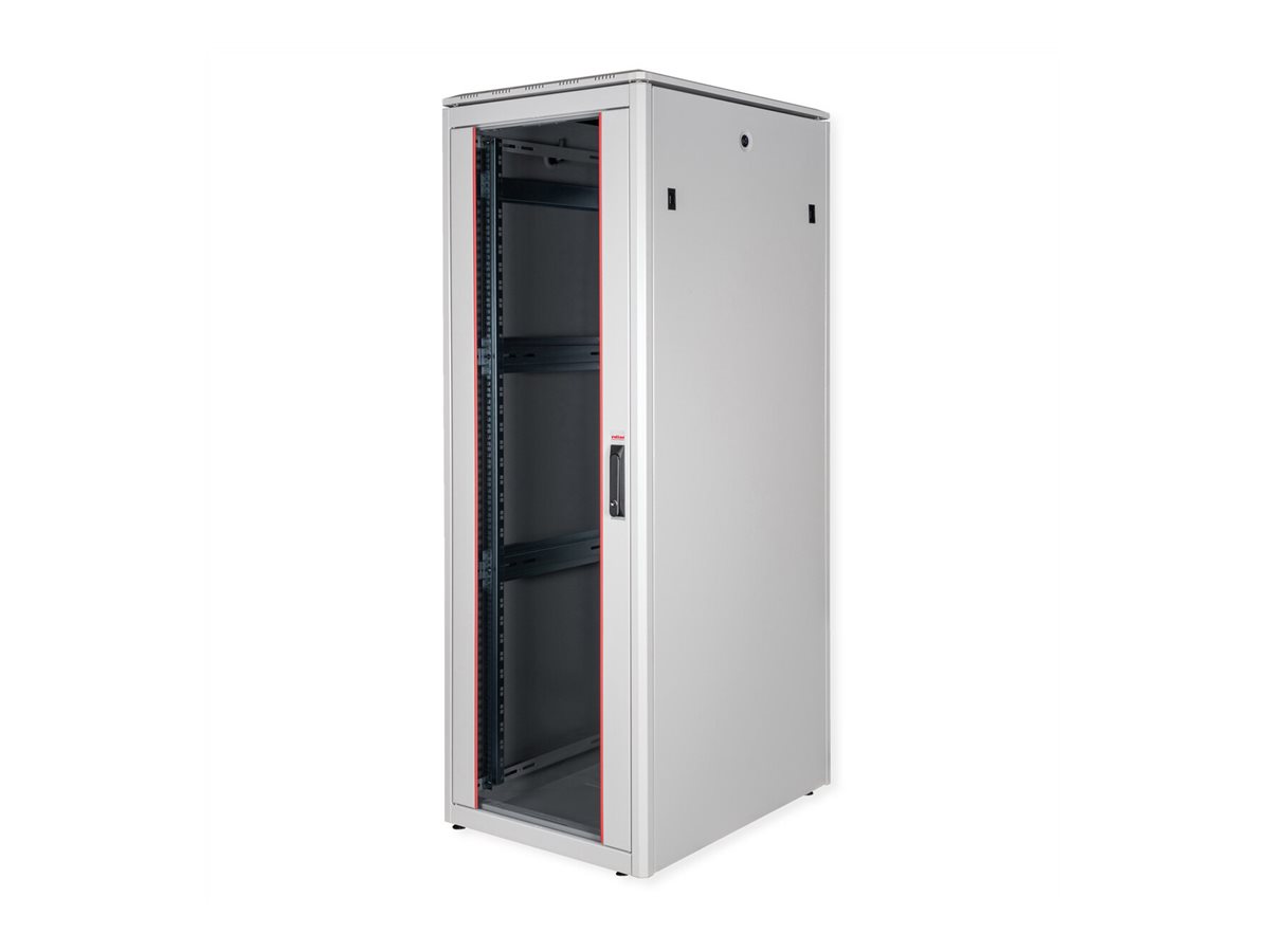 ROLINE Pro - Schrank Netzwerkschrank - Hellgrau, RAL 7035 - 36U - 48.3 cm (19")19 Zoll Netzwerkschrank Pro 36 HE 600x800 BxT Glastür grau