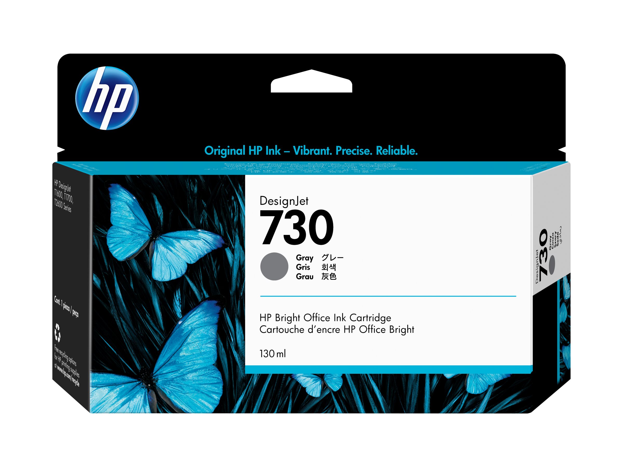 HP 730 - 130 ml - Grau - original - DesignJetTintenpatrone - für DesignJet SD Pro MFP - T1600 - T1600dr - T1700 - T1700dr - T1708 - T1708dr - T2600 - T2600dr
