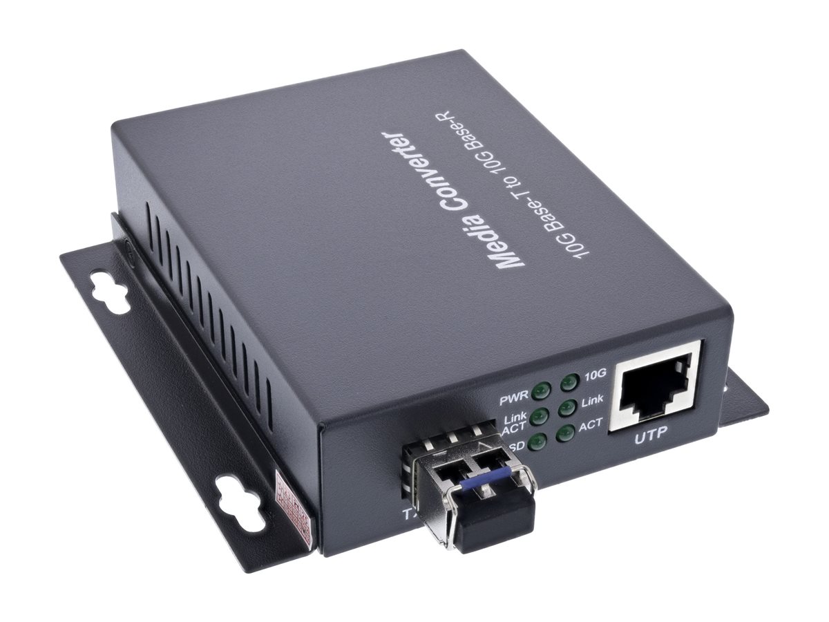 InLine Netzwerk Media Konverter 10Gb/s TP zu SFP+ LWL (für LC Duplex) - SM - 10km10Base-T - 100Base-TX - 1000Base-T - 2.5GBase-T - 5GBase-T - RJ-45 / LC Single-Modus - bis zu 10 km - 1310 nm