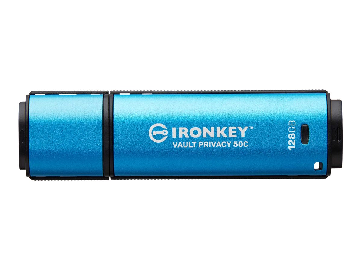 Kingston IronKey Vault Privacy 50 Series - USB-Flash-Laufwerkverschlüsselt - 128 GB - USB-C 3.2 Gen 1 - TAA-konform
