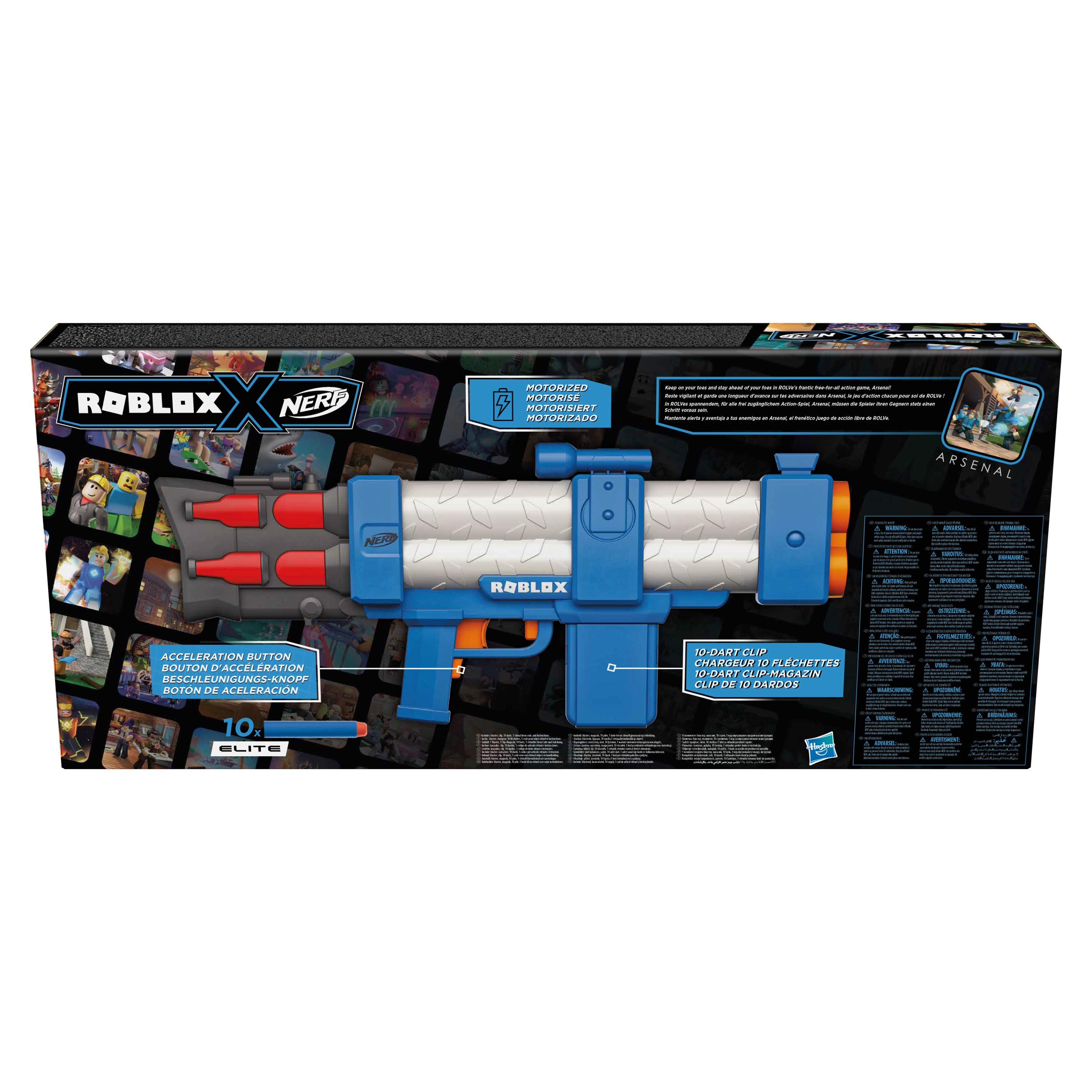 Hasbro Nerf Roblox F2484EU4, Spielzeug-Zerstörer, 8 Jahr(e), 99 Jahr(e), 1,2 kg Arsenal: Pulse Laser Motorized Dart Blaster - 10 Nerf Darts - Clip - Code to Unlock In-Game Virtual Item