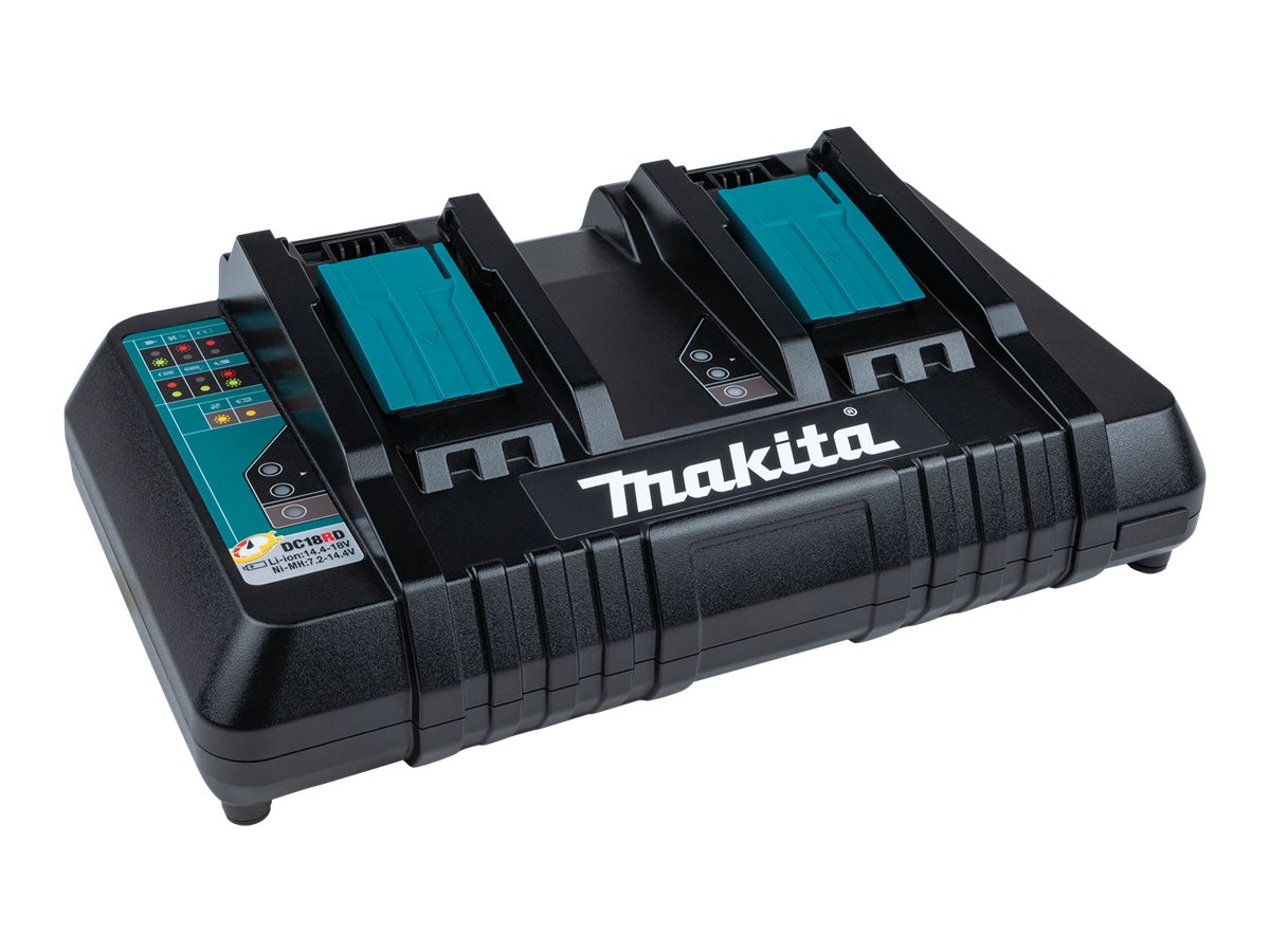 Makita DC18RD - Batterieladegerät - 2 x Batterienladen - für Makita DCS553 - DGA514 - DGA901 - DHP453 - DHP482 - DHS630 - DLW140 - DLX3179 - DML815; LXT DBN500
