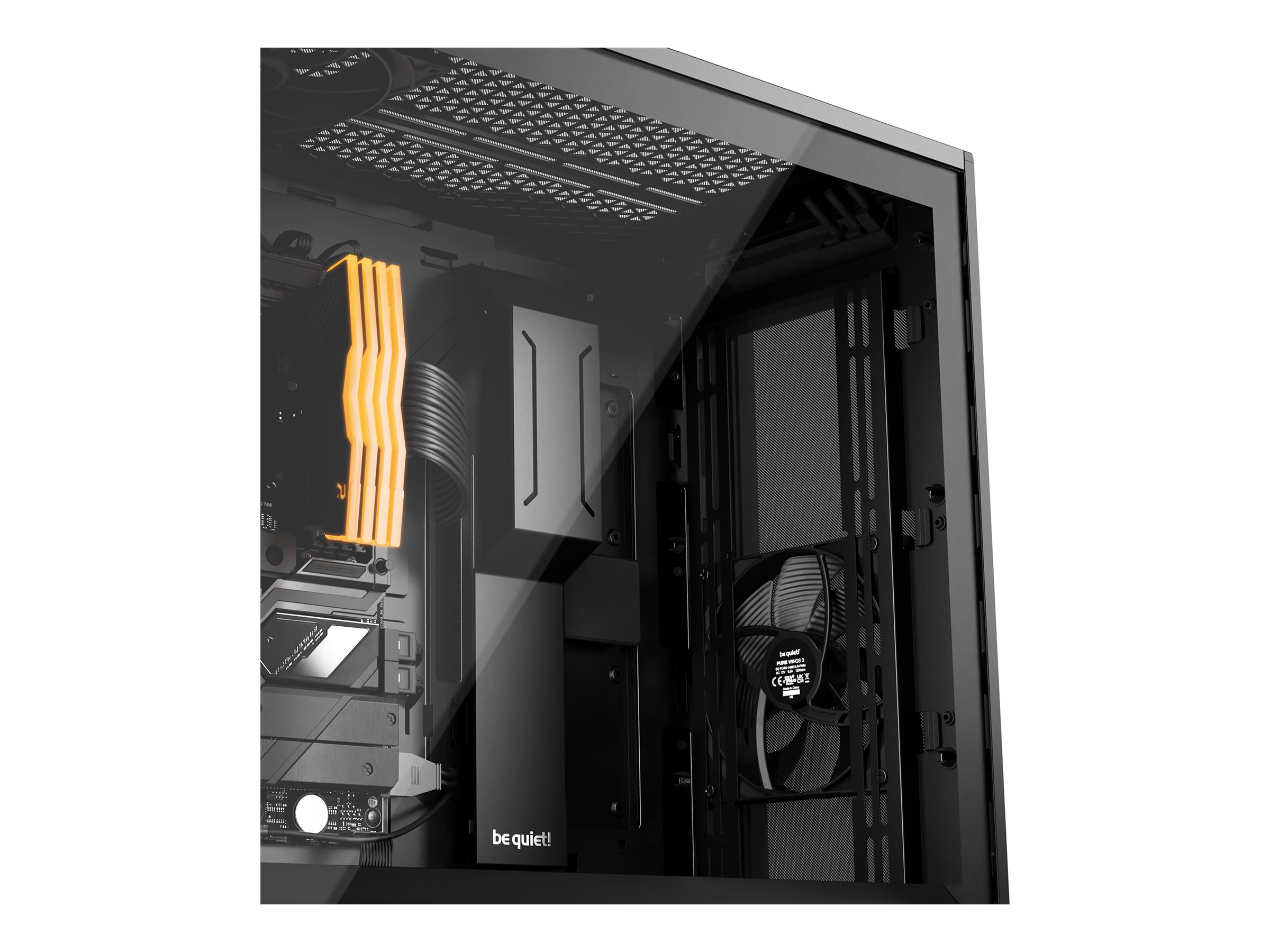 Be Quiet! Midi-Tower - E-ATX - Seitenteil mit Fenster (gehärtetes Glas)keine Spannungsversorgung (ATX / PS/2) - Schwarz - USB/Audio