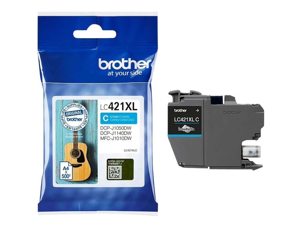 Brother LC421XLC - Hohe Ergiebigkeit - Cyanoriginal - Tintenpatrone - für Brother DCP-J1140DW - DCP-J1800DW - MFC-J1010DW - MFC-J1012DW