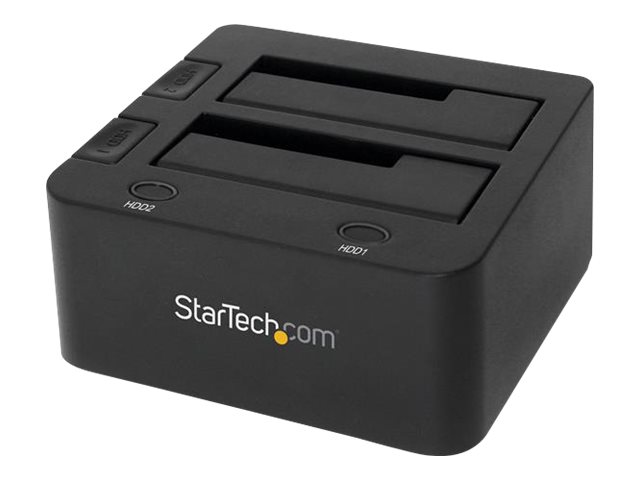 StarTech.com Dual-Bay USB 3.0 SATA Festplatten Dockingstation, Extern - Speicher-Controller - 2.5", 3.5" (6.4 cm, 8.9 cm)SATA 6Gb/s - USB 3.0 - Schwarz - für P/N: SVA12M5NA