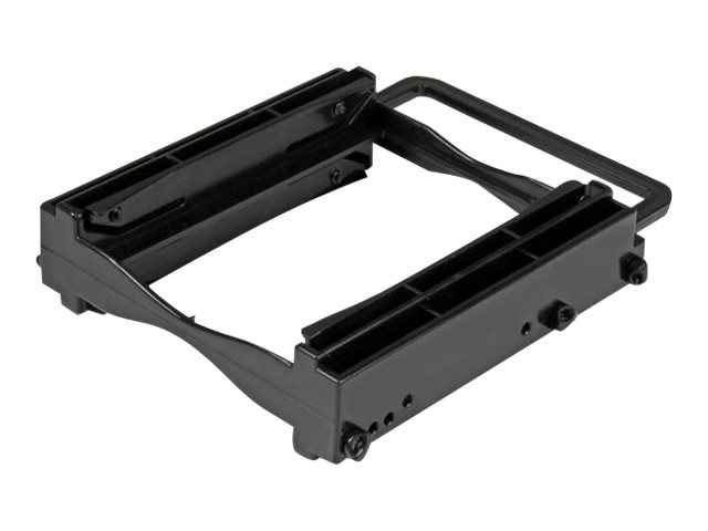 StarTech.com Startech Dual 2,5 SSD/HDD Einbaurahmen für 3,5 Laufwerksschacht - Werkzeuglose Installation - 2 Laufwerks Adapter - Laufwerksschachtadapter - 3.5" to 2 x 2.5" (8,9 cm bis 2 x 6,4 cm)Schwa