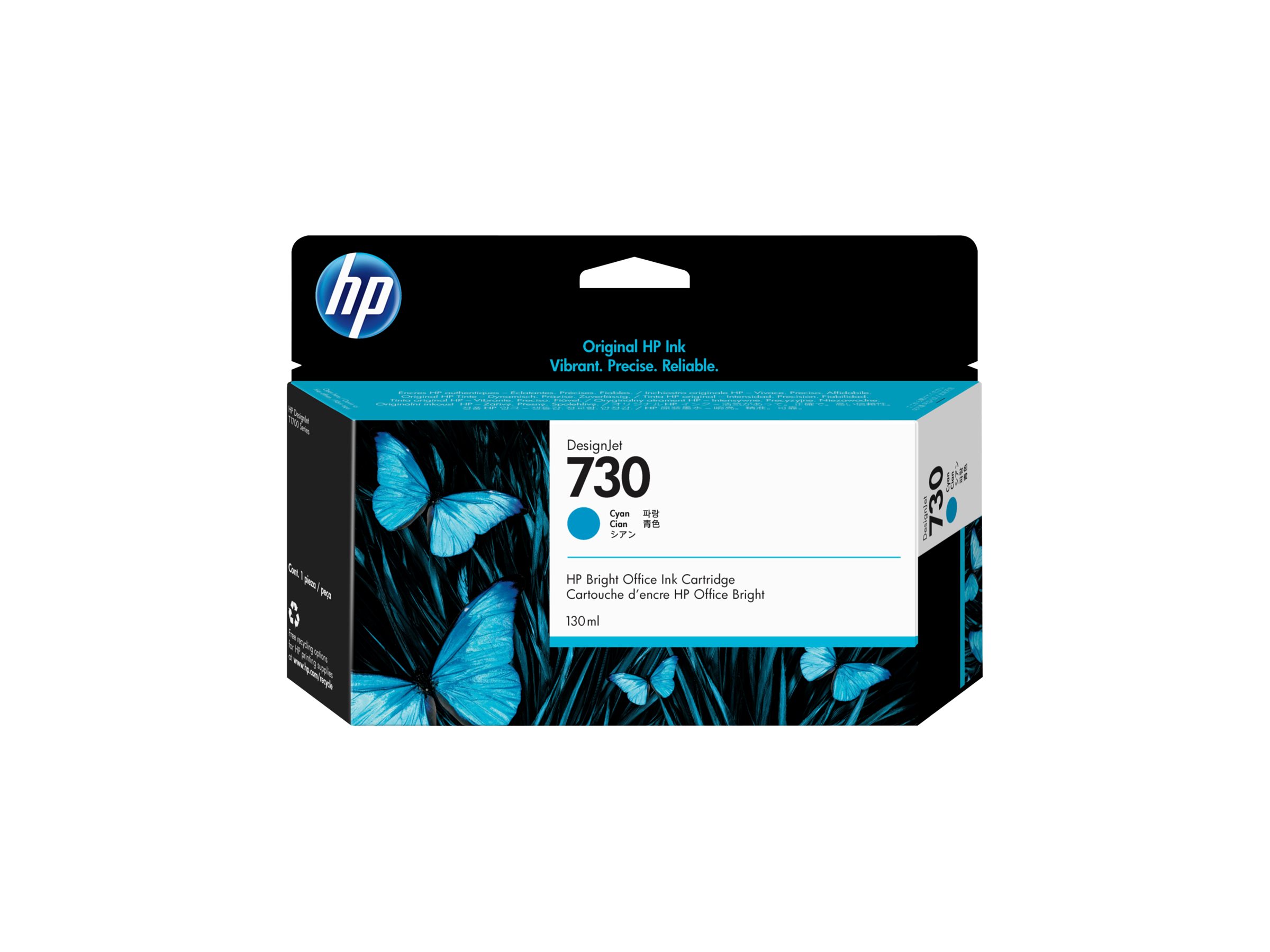 HP 730 - 130 ml - Cyan - original - DesignJetTintenpatrone - für DesignJet SD Pro MFP - T1600 - T1600dr - T1700 - T1700dr - T1708 - T1708dr - T2600 - T2600dr