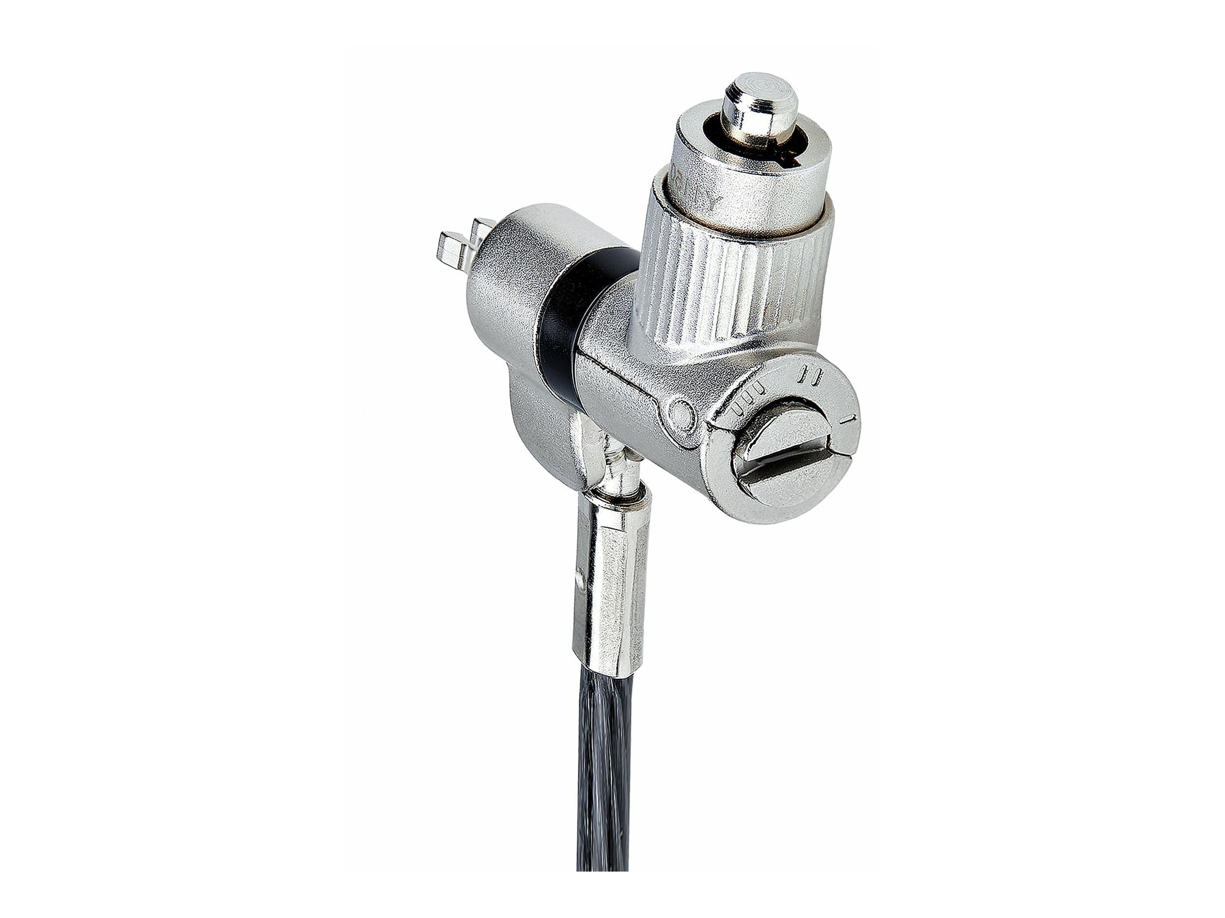 StarTech.com 3-in-1 Laptop Lock Compatible w/NobleWedge/Nano/K-Slot - Sicherheitskabelschloss - schwarz & silber - 2 m - TAA-konform