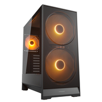 Cougar Gehäuse Midi-Tower, Airface 180, ARGB, Schwarz, Midi Tower, PC, Schwarz, ATX, CEB, micro ATX, Mini-ITX, Gaming, MultiMini-ITX - 3,5 " - 5,65 kg