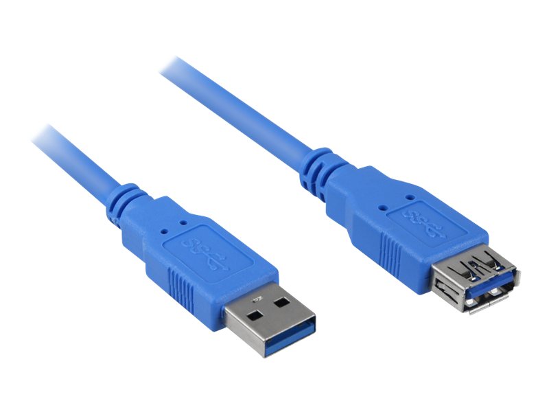 Sharkoon USB-Verlängerungskabel - USB Typ A (W)zu USB Typ A (M) - USB 3.0 - 1 m - Schwarz