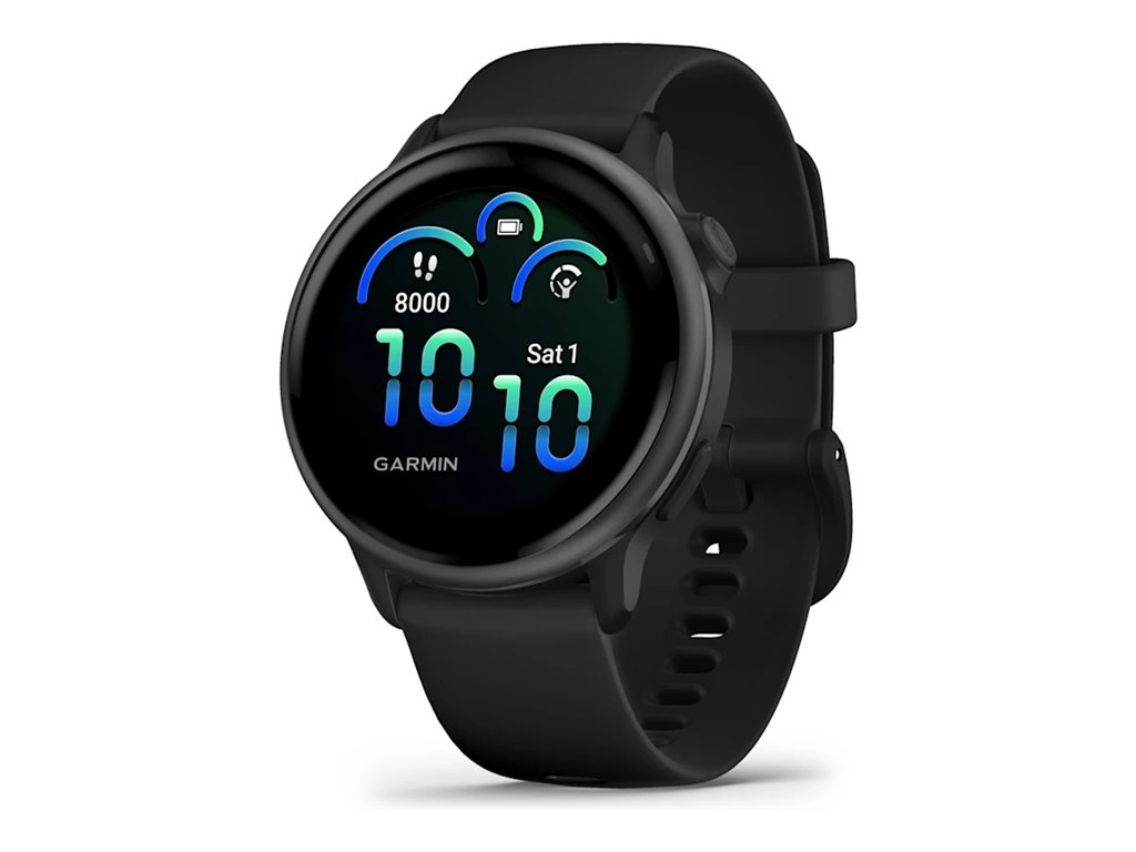 Garmin vívoactive 6 - 42 mm - Schiefer - intelligente Uhr mit Band - Silikon - schwarz - Handgelenkgröße: 125-190 mm - Anzeige 3.04 cm (1.2")8 GB - Bluetooth - ANT+ - Wi-Fi - 23 g