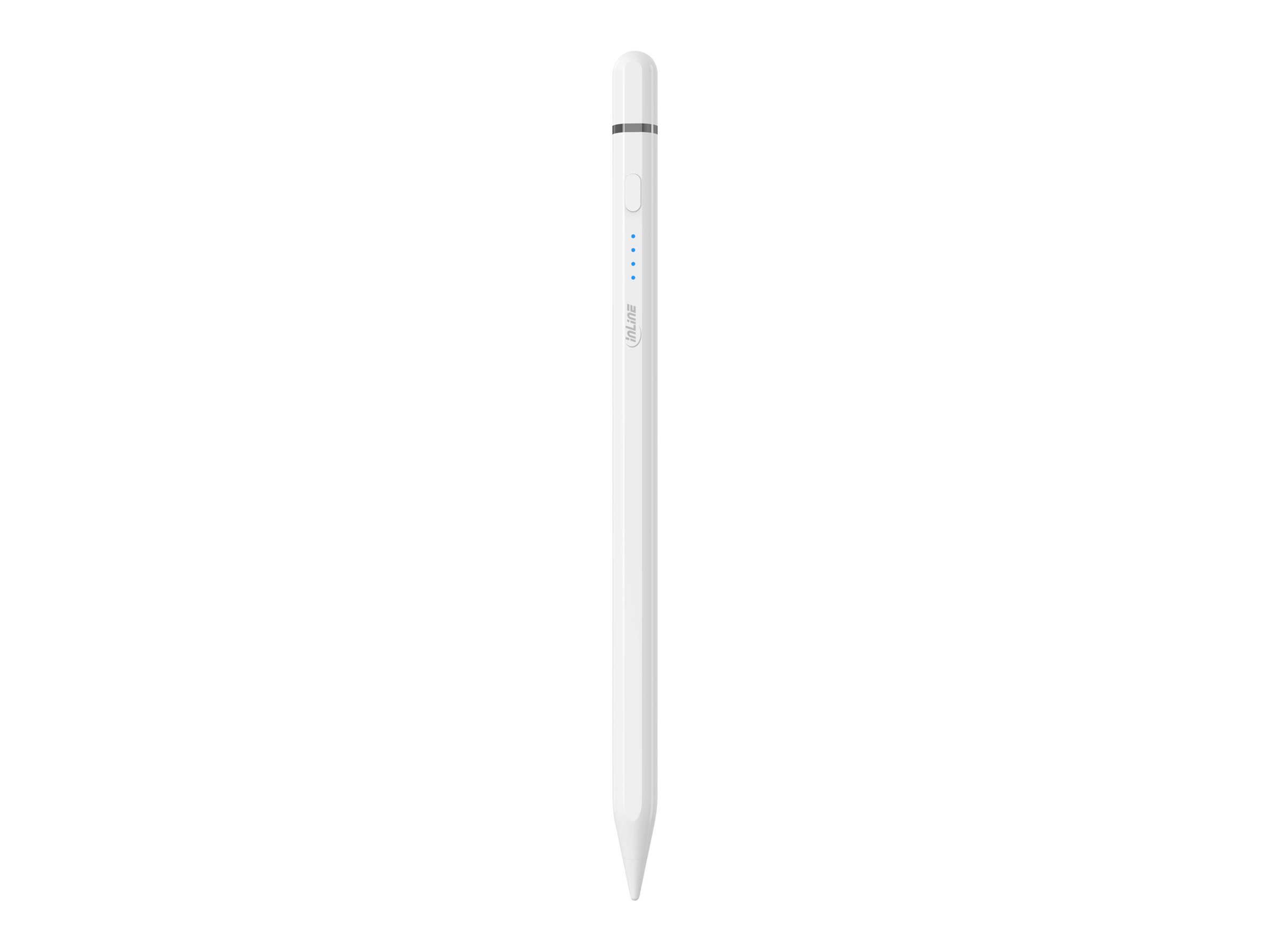 InLine Stylus - Tabletstift für Apple iPads - mit Akku - USB-C - weißHängebox