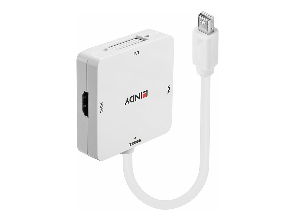 Lindy Mini-DP 1.2 an HDMI 4K30/DVI/VGA AdapterVideokonverter - DisplayPort - DVI - HDMI - VGA