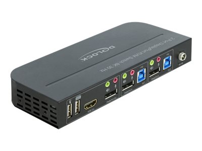 Delock DisplayPort 1.4 KVM Switch 8K 30 Hz withUSB 3.0 and Audio - KVM-/Audio-/USB-Switch - 2 x KVM/Audio/USB - 1 lokaler Benutzer - Desktop