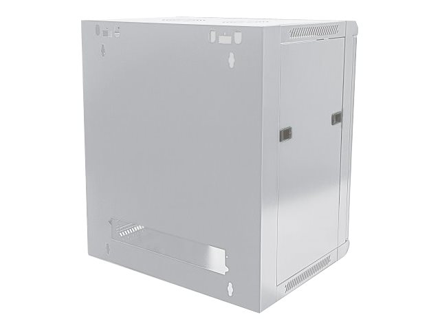 Intellinet Network Cabinet, Wall Mount (Standard), 9U, Usable Depth 260mm/Width 510mm, Grey, Flatpack, Max 60kg, Metal & Glass Door, Back Panel, Removeable Sides, Suitable also for use on desk or floo