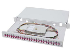 DIGITUS LWL Spleißbox, 1HE, bestückt, 24x LC DX, OM4LWL Spleißbox - 1HE - bestückt - 24x LC DX - OM4 inkl. Spleißkassette,gefärbte Pigtails - Kupplungen