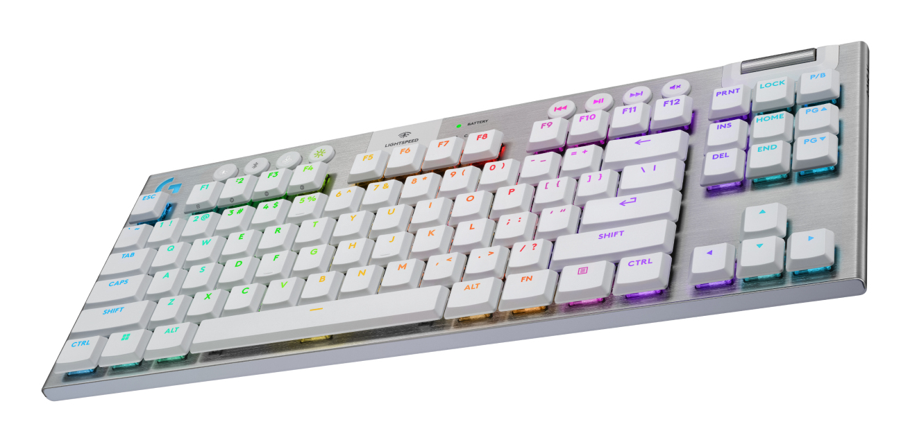 Logitech G G915 X - Tastatur - LIGHTSPEED - TKLhintergrundbeleuchtet - kabellos - Bluetooth 5.0 - 2.4 GHz - USB - QWERTZ - Deutsch - Tastenschalter: GL Tactile - weiß
