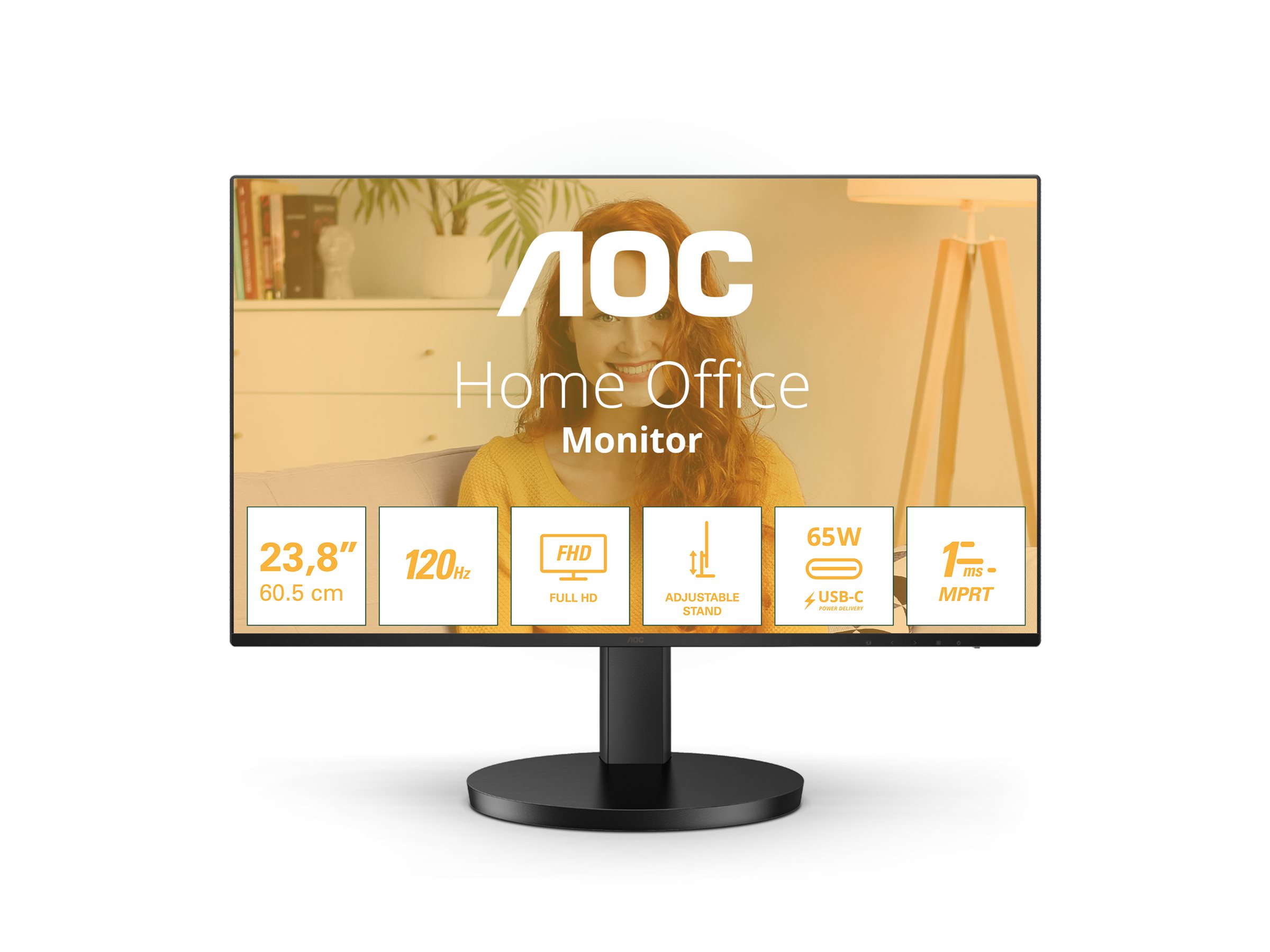 AOC Basic-line 27B3CF2 - B3 Series - LED-Monitor - 68.6 cm (27")1920 x 1080 Full HD (1080p) @ 100 Hz - IPS - 250 cd/m² - 1300:1 - 1 ms - HDMI - USB-C - Lautsprecher - Schwarz