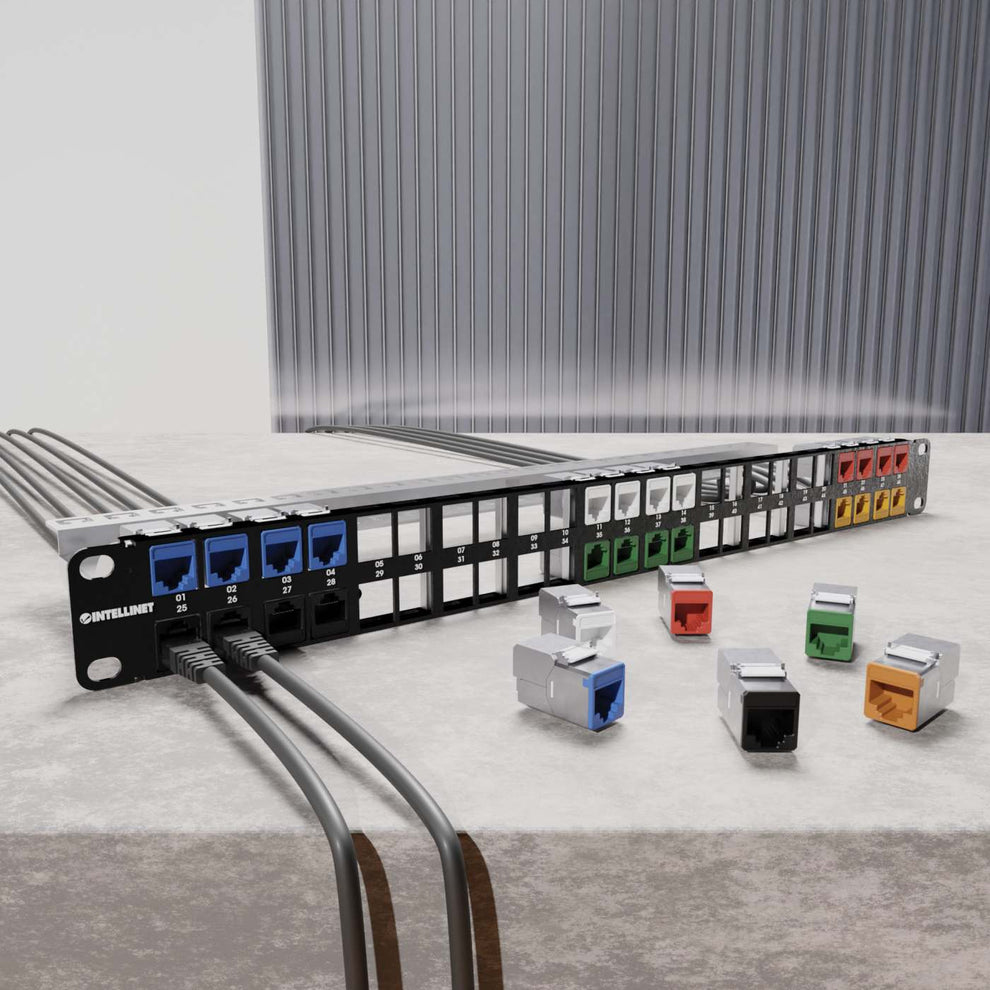 Intellinet Modulare Eingabe - slim, toolless10G - CAT 6a - abgeschirmt - weiß - 1 Anschluss