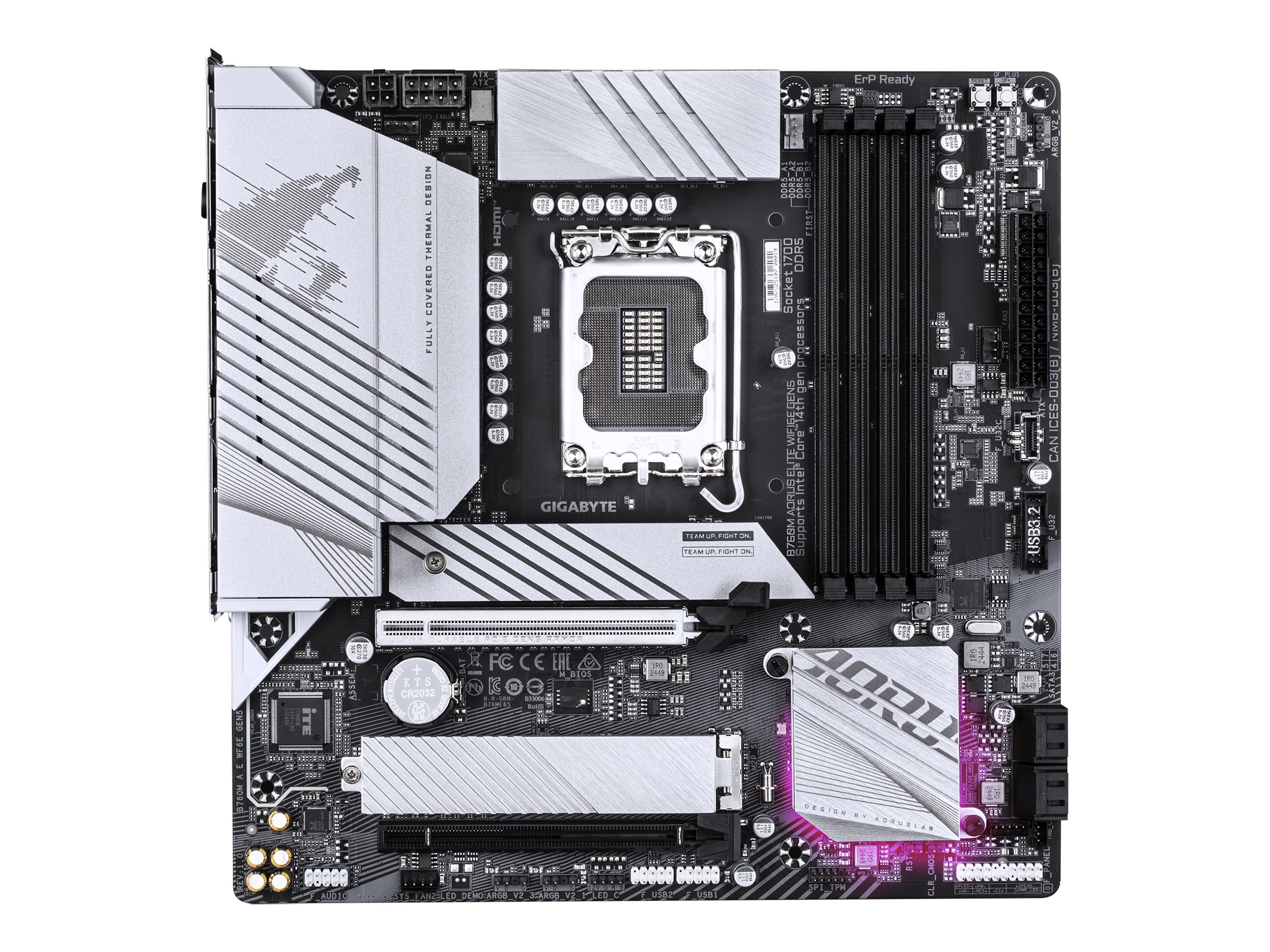 Gigabyte AORUS B760M ELITE WIFI6E GEN5 - Motherboard - micro ATX - LGA1700 Sockel - B760 Chipsatz - USB-C 3.2 Gen 2x2, USB-C 3.2 Gen2, USB 3.2 Gen 2, USB 3.2 Gen 1 - 2.5 Gigabit LAN, Wi-Fi 6E, Bluetoo