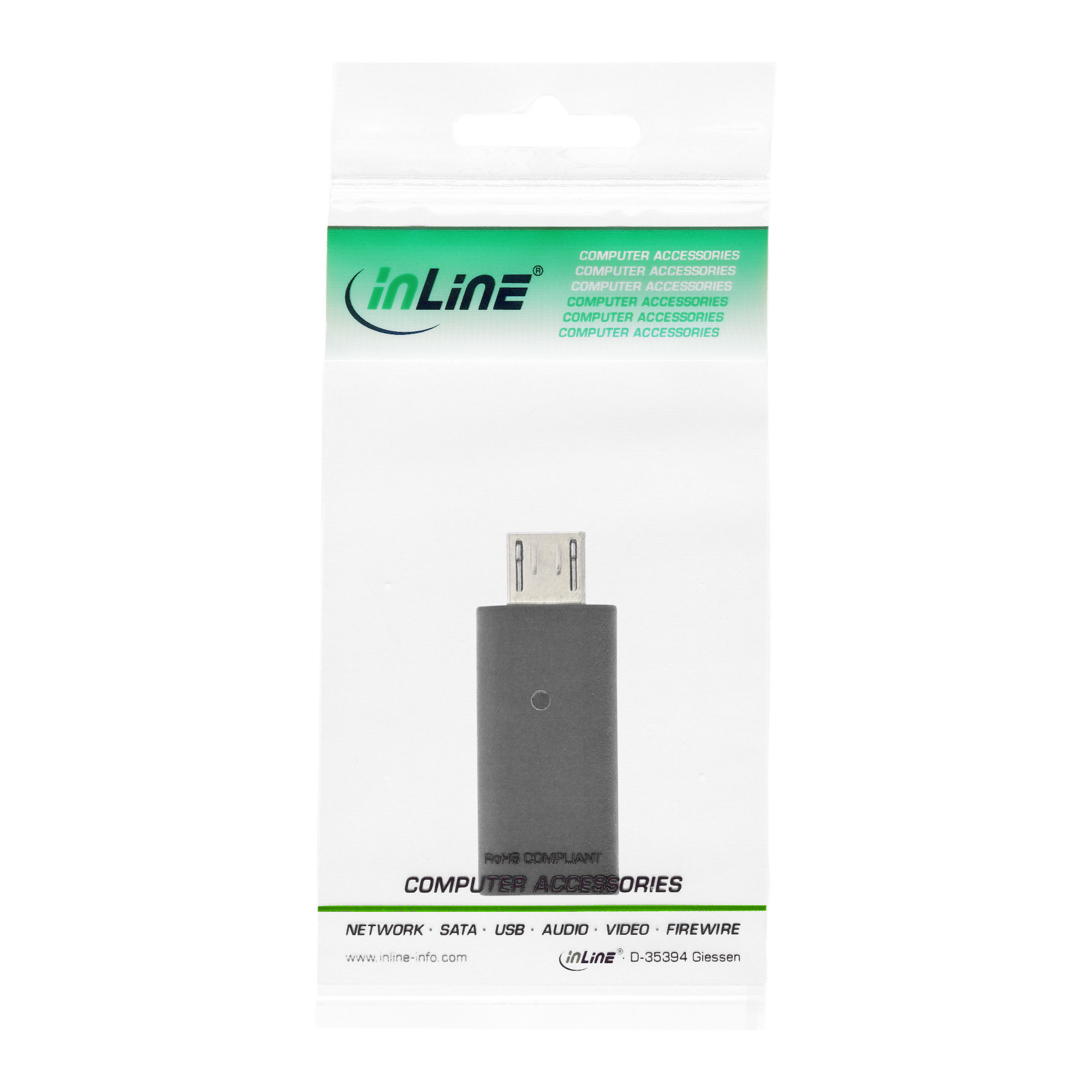 InLine USB 2.0 Adapter - Micro-USB Stecker auf USB-C BuchseUSB 2.0 - Schwarz