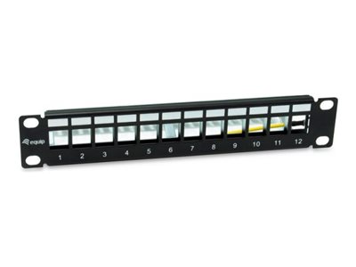 Equip Patch Panel - Rack montierbar - RAL 9005, Schwarz - 1U - 25.4 cm (10")12 Ports